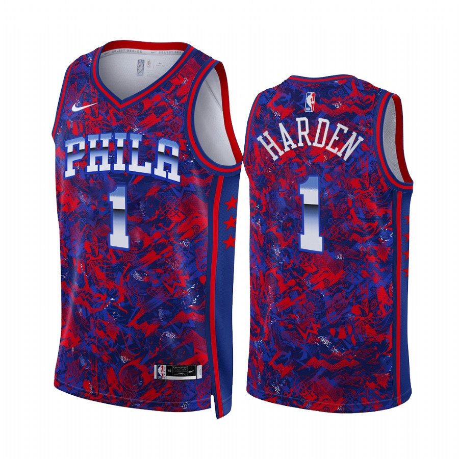James Harden 2022 Philadelphia 76ers Royal red #1 Select Series Jersey