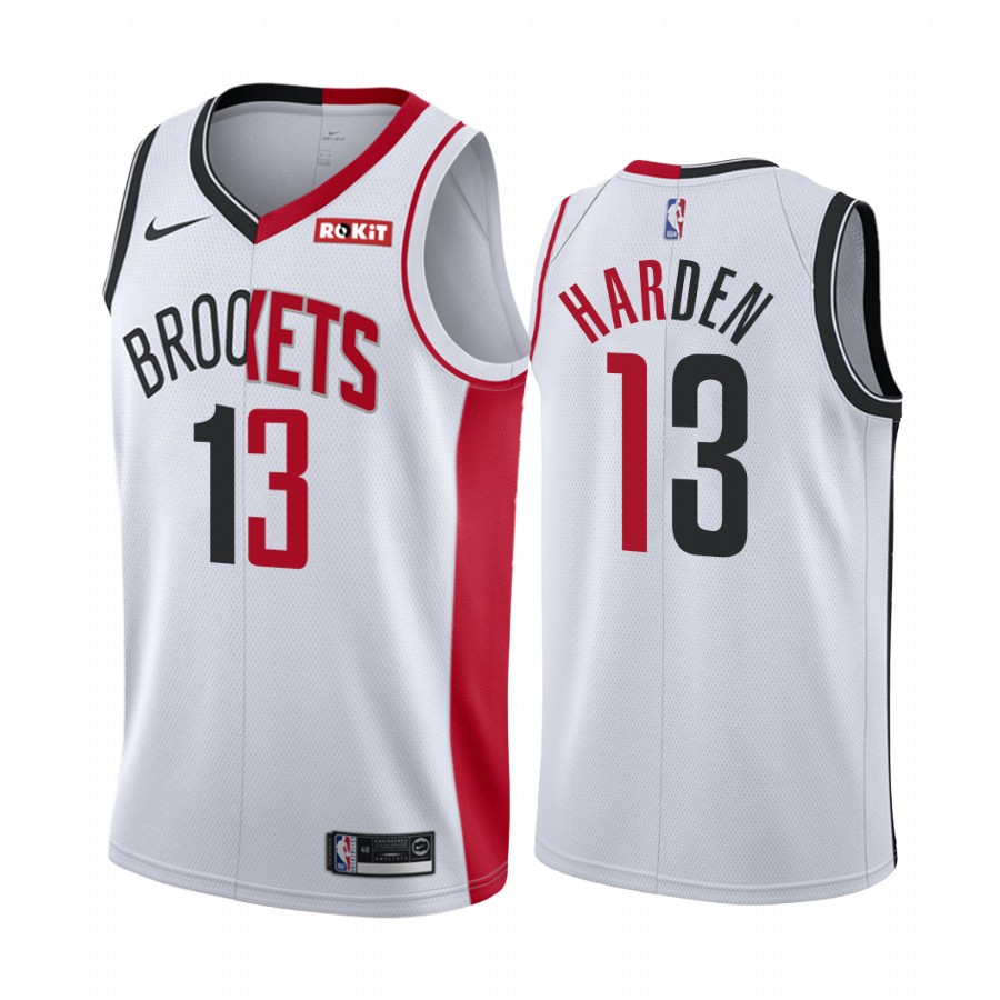 James Harden Nets Rockets MVP Split Edition White Jersey Past and Present