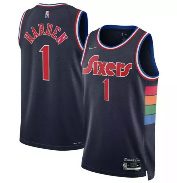 James Harden Philadelphia 76ers City Edition Player Jersey - All Stitched