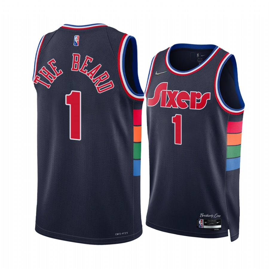 James Harden The Beard 76ers Nickname Diamond Edition Navy Jersey 2022
