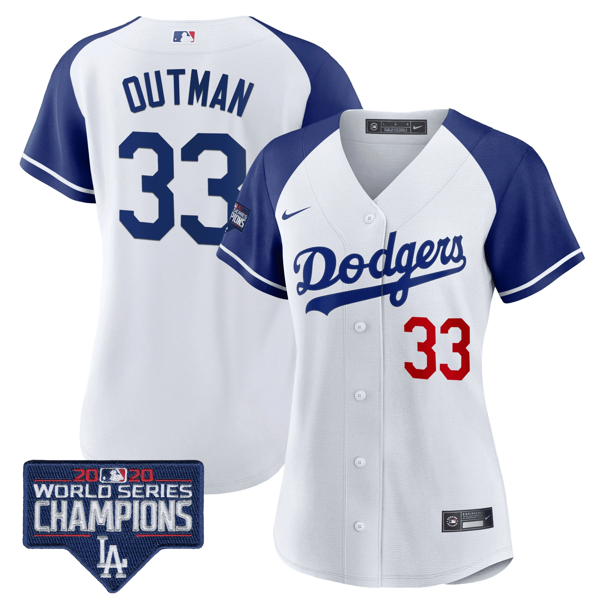 James Outman Women's Los Angeles Dodgers World Series Champions Patch Alternate White Jersey - All Stitched