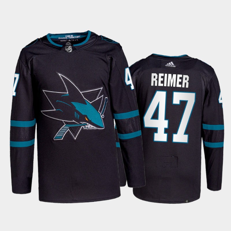 James Reimer San Jose Sharks Pro Jersey 2021-22 Black #47 Alternate Uniform