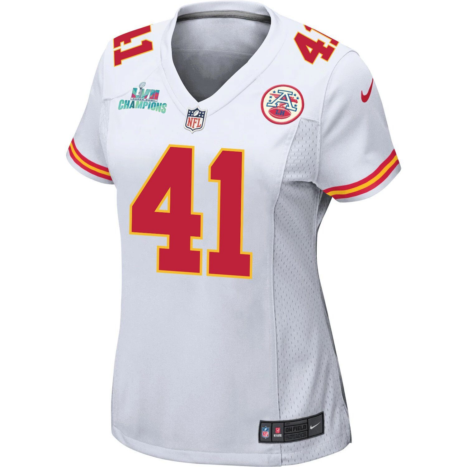 James Winchester 41 Kansas City Chiefs Super Bowl LVII Champions Women Game Stitched Jersey – White