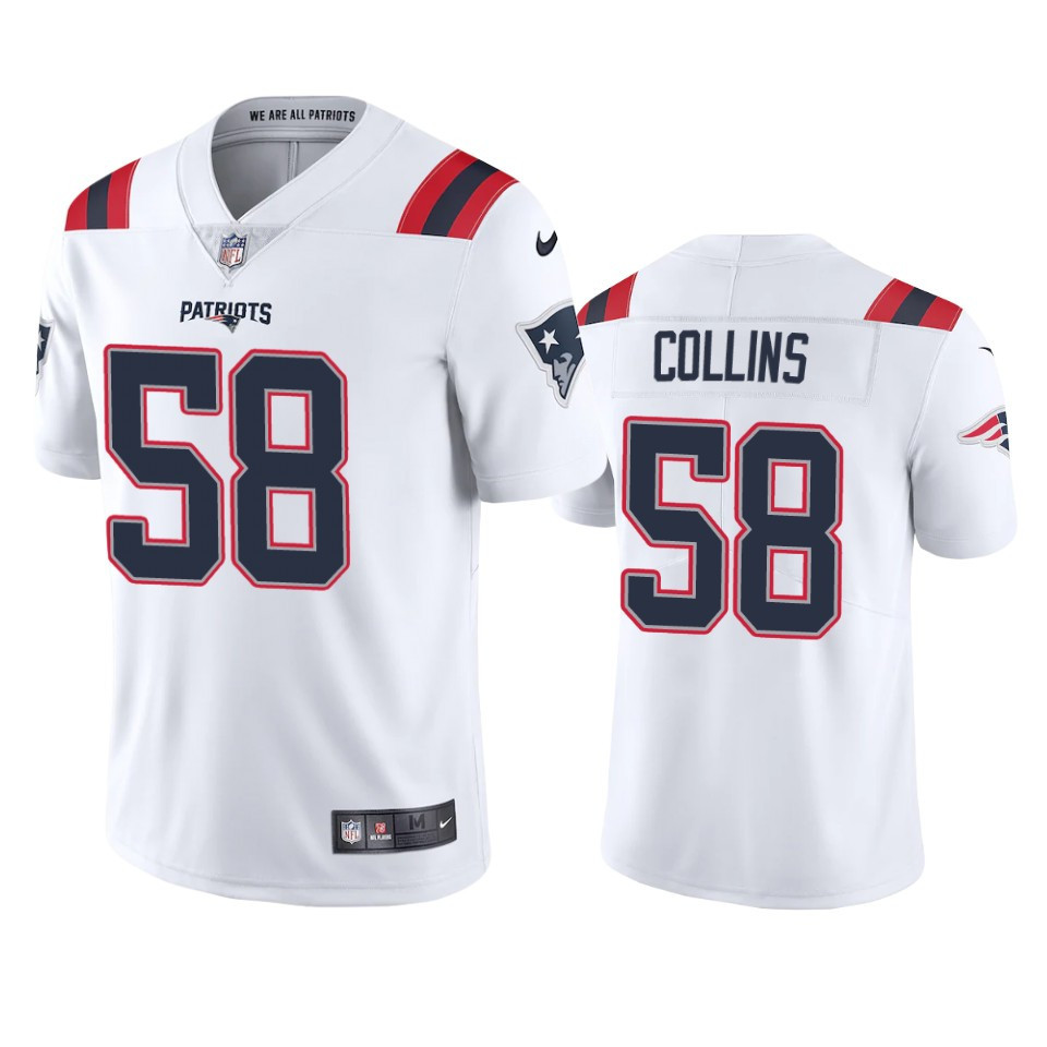 Jamie Collins 58 New England Patriots White Vapor Limited Stitched Jersey