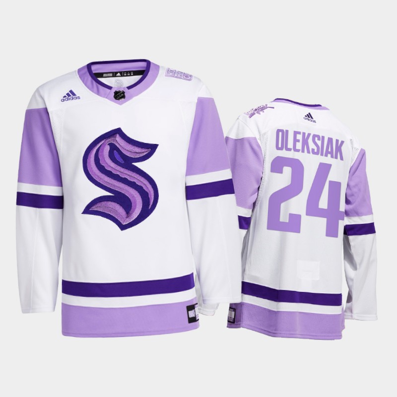 Jamie Oleksiak #24 Seattle Kraken 2021 FightsCancer White Special Jersey