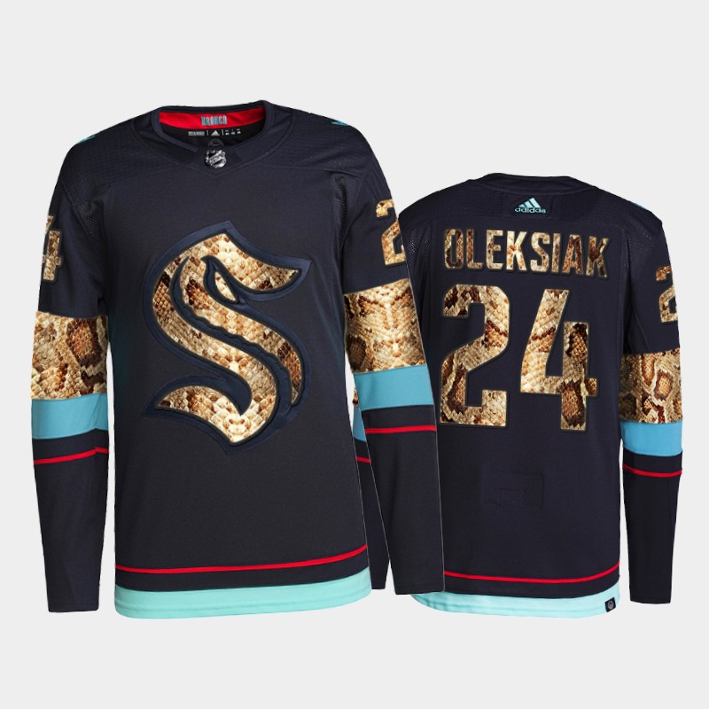 Jamie Oleksiak Seattle Kraken Python Skin Jersey 2021-22 Navy #24 Exclusive Edition Uniform