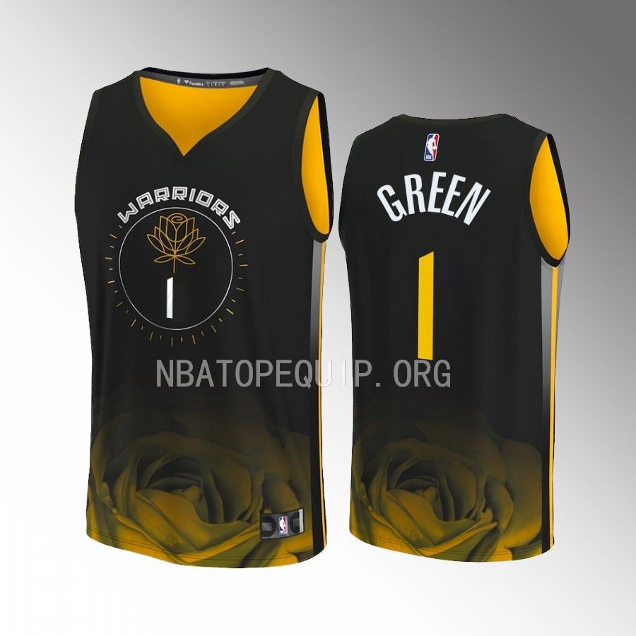 JaMychal Green Warriors #1 Black Jersey Fast Break Fastbreak 2022-23 City Edition