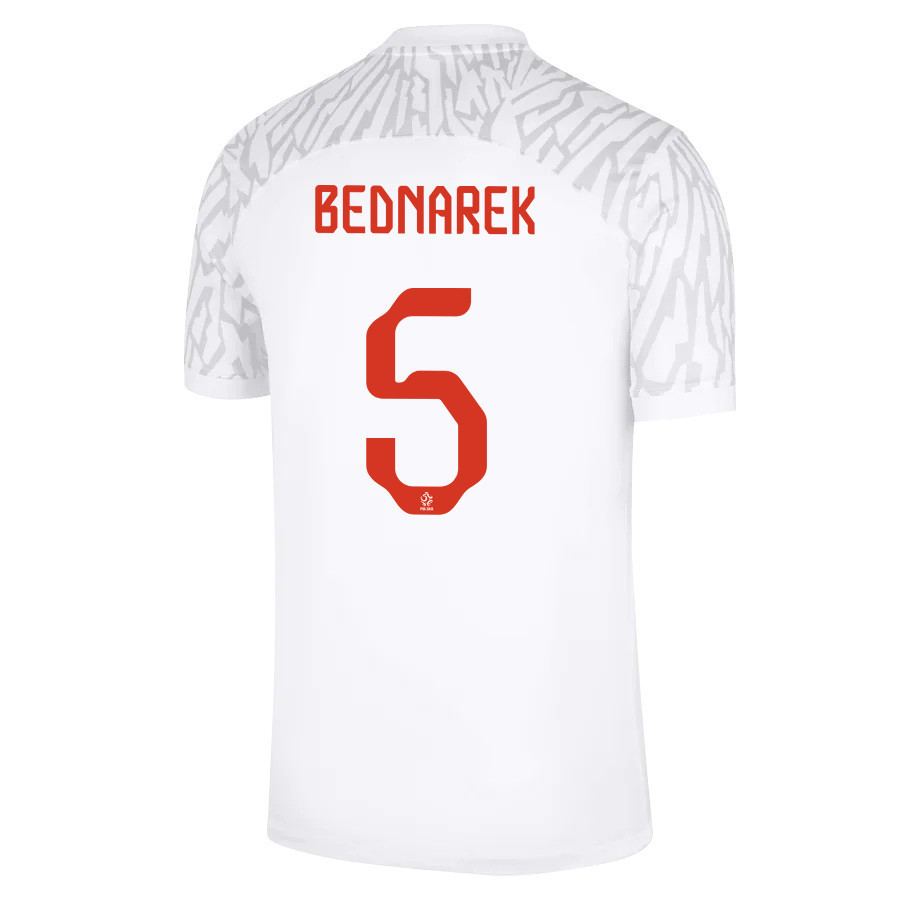 Jan Bednarek 5 Poland National Team Qatar World Cup 2022-23 Home Soccer Jersey,