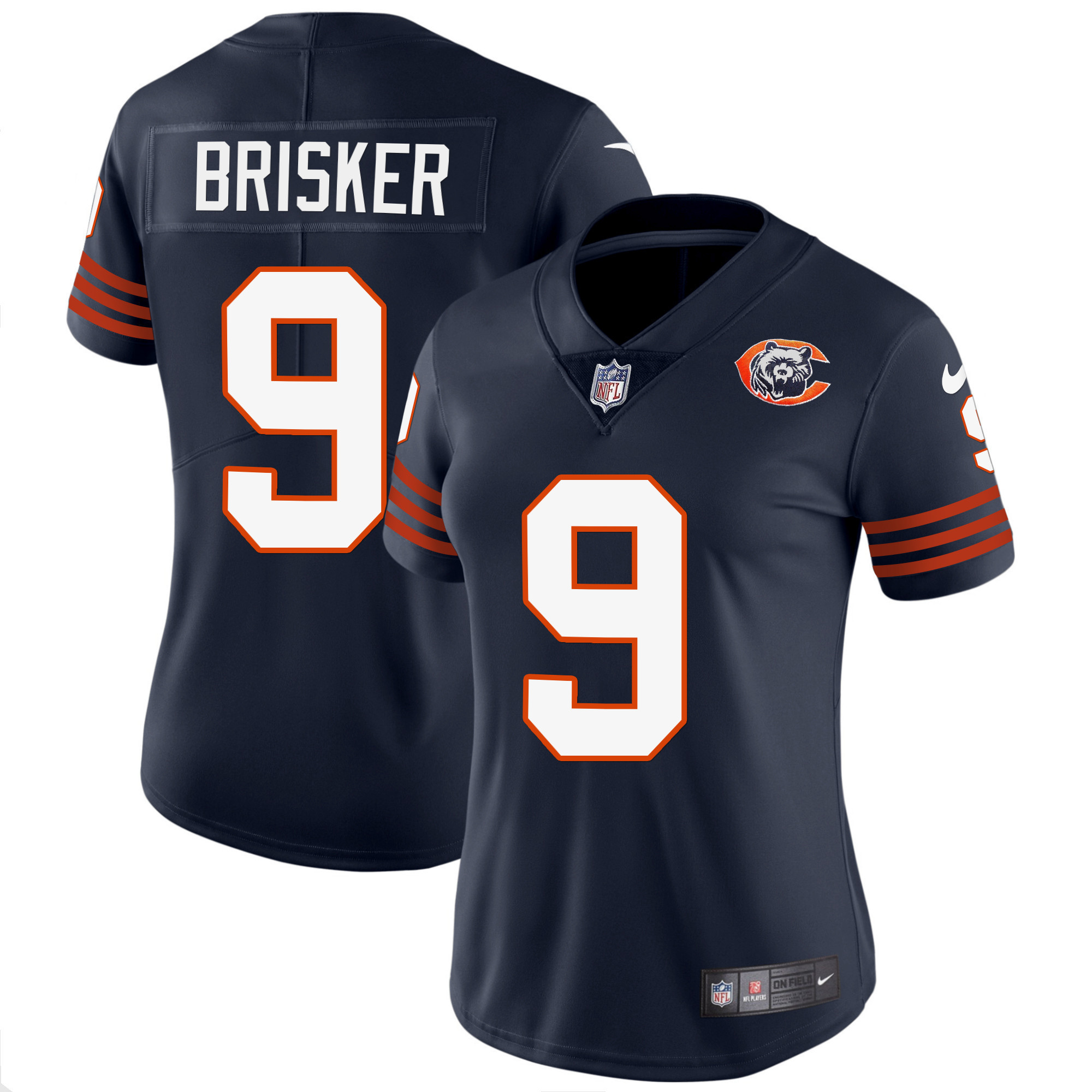 Jaquan Brisker Women's Chicago Bears Throwback Vapor Navy Jersey - All Stitched 