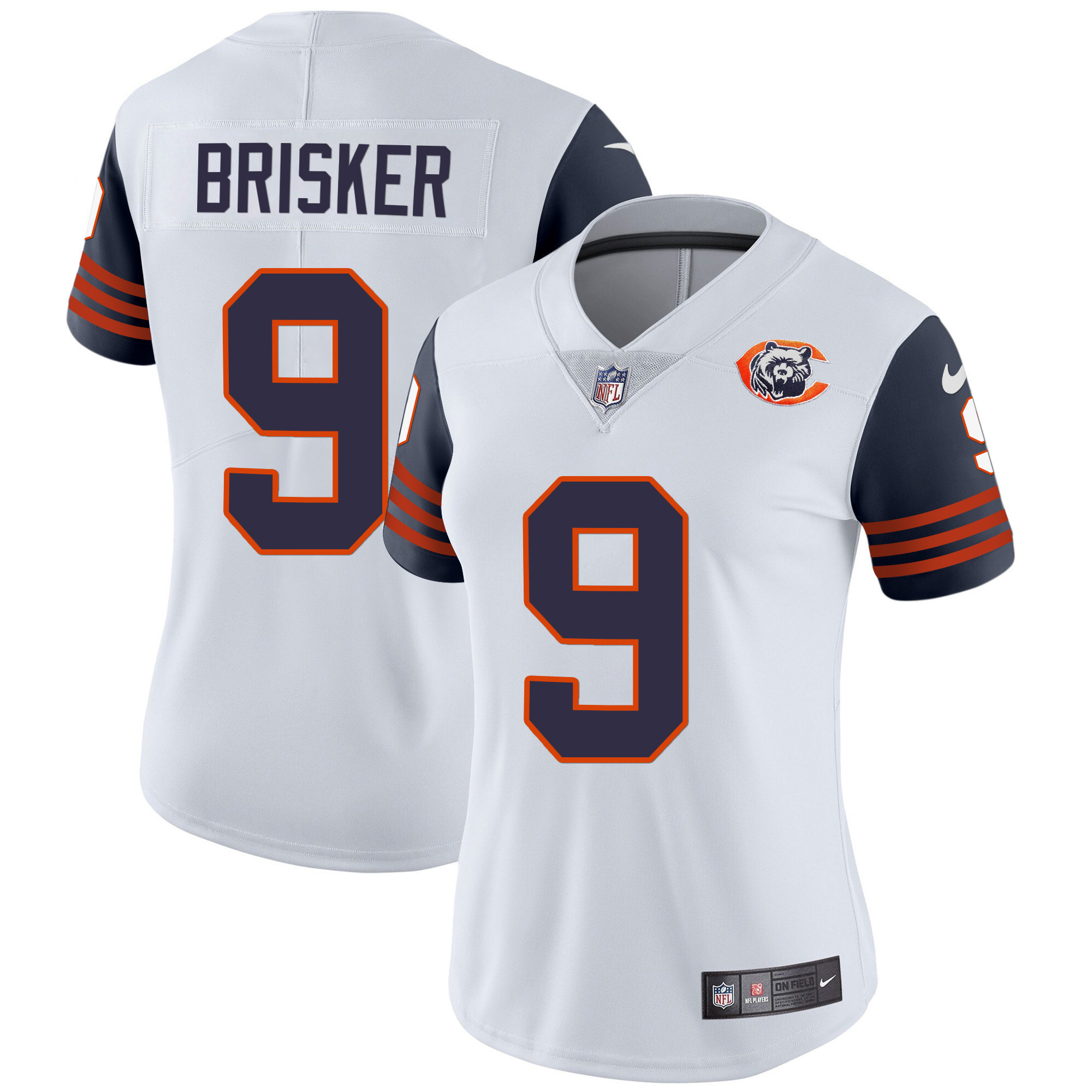 Jaquan Brisker Women's Chicago Bears Throwback Vapor Navy Sleeves Jersey - All Stitched 