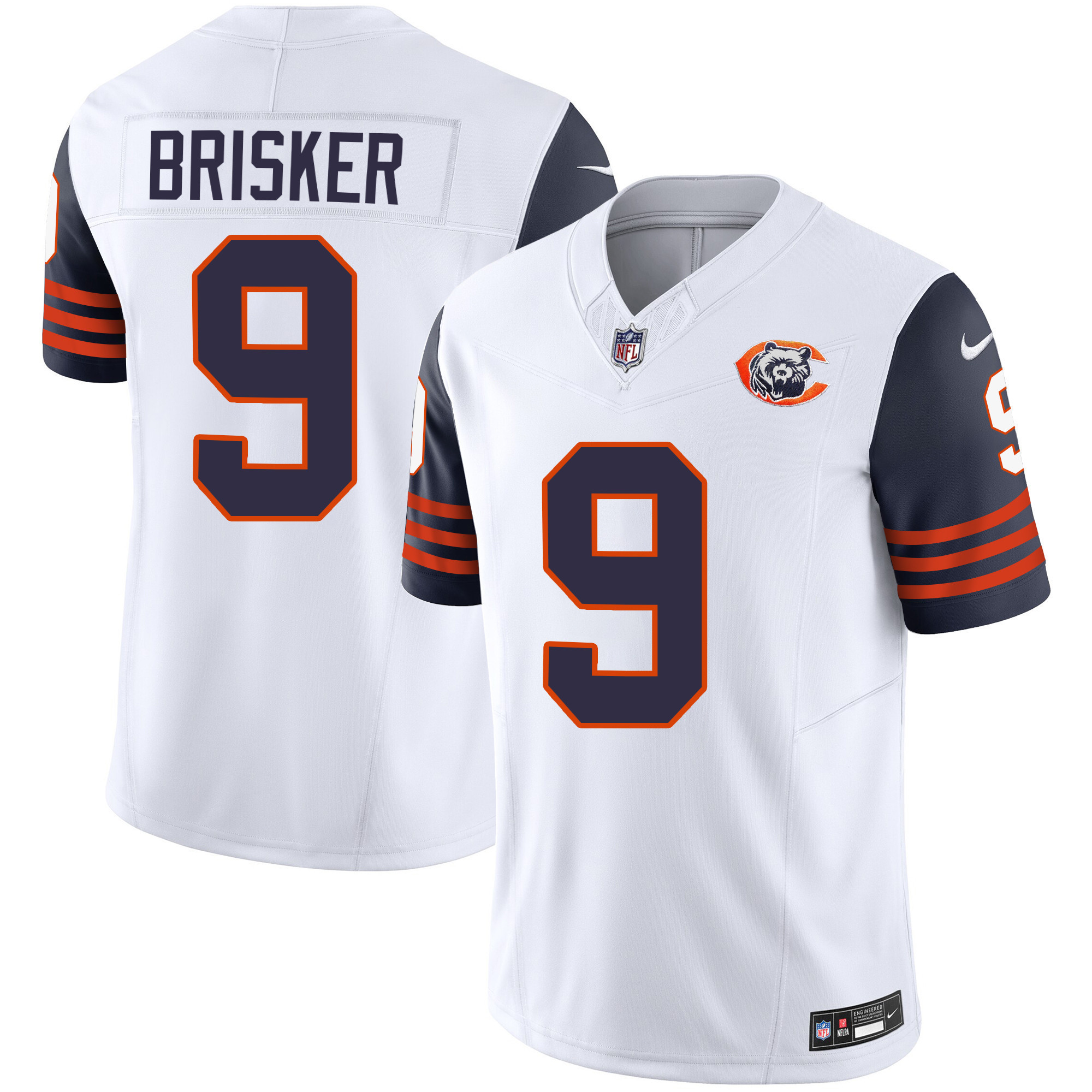 Jaquan Brisker Youth's Chicago Bears Throwback Vapor Navy Sleeves Jersey - All Stitched 