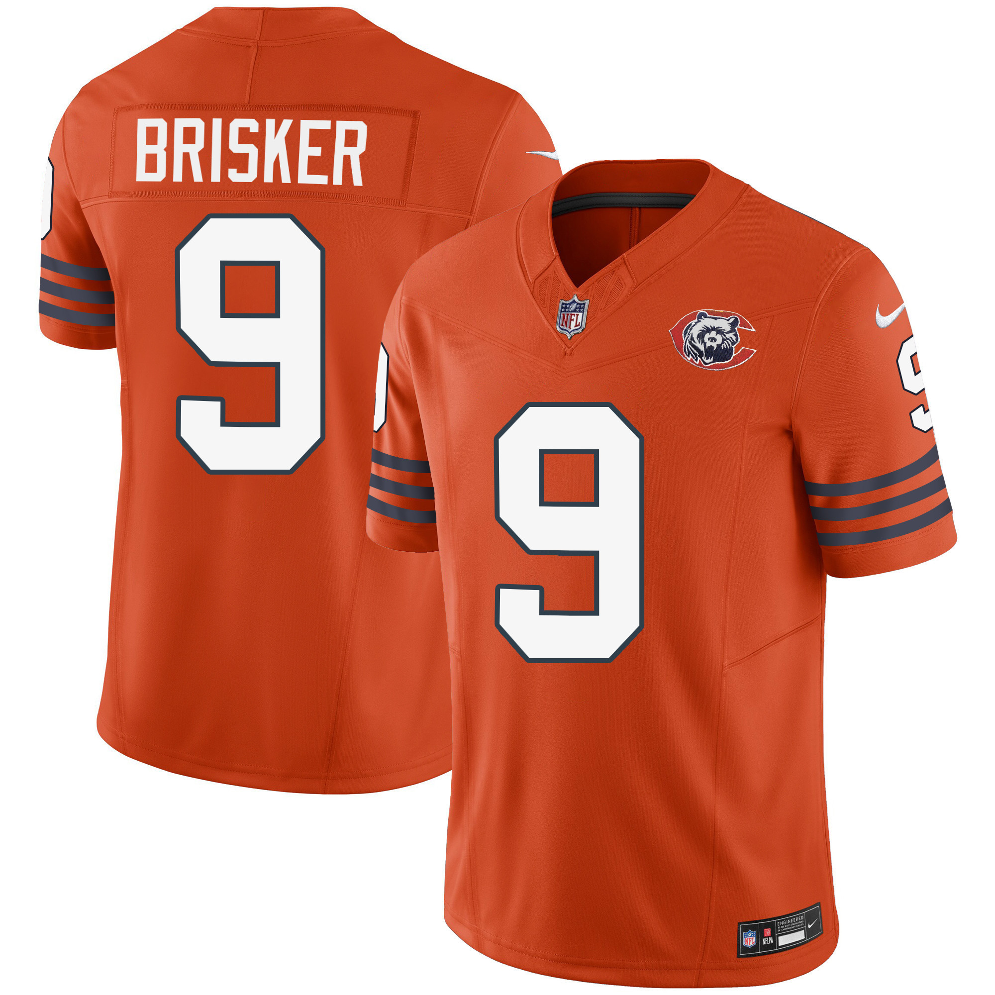 Jaquan Brisker Youth's Chicago Bears Throwback Vapor Orange Jersey - All Stitched 