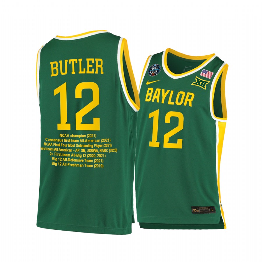 Jared Butler Baylor Bears Green Jersey 2021 NCAA Final Four MOP Career Awards