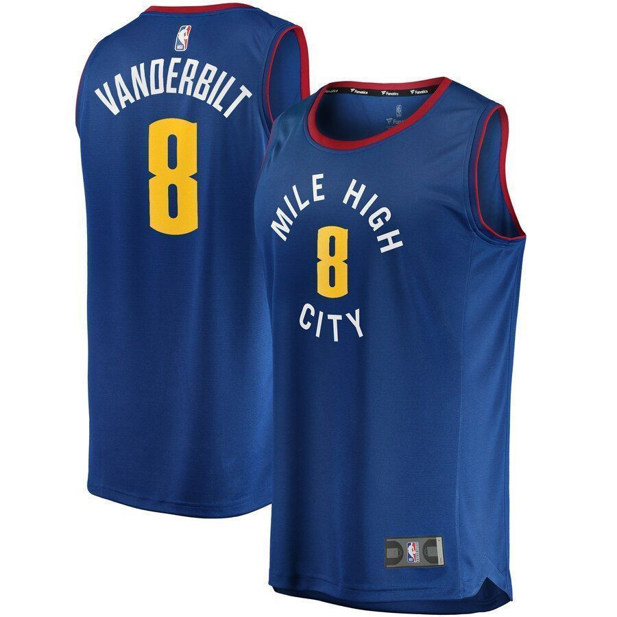 Jarred Vanderbilt Denver Nuggets Fast Break Player Jersey – Statement Edition – Blue