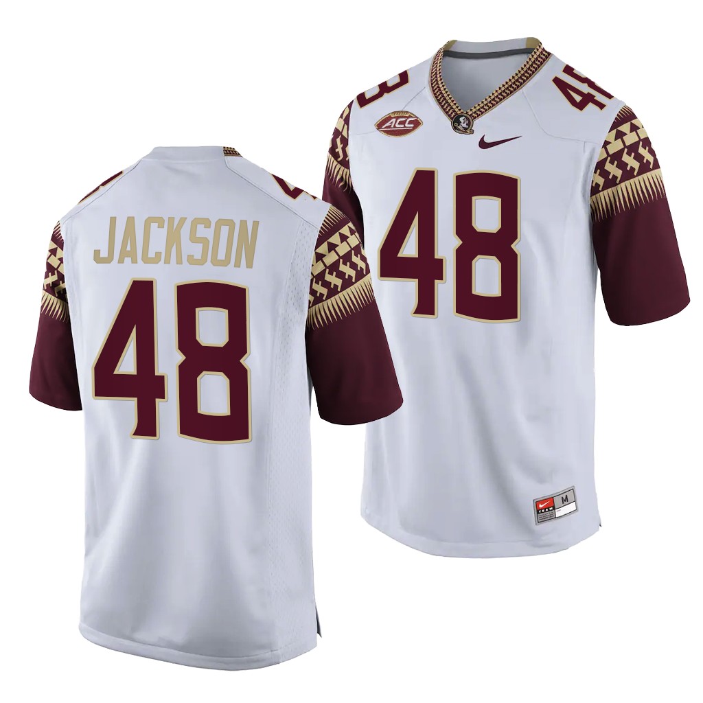 Jarrett Jackson Florida State Seminoles College White 48 Jersey Men