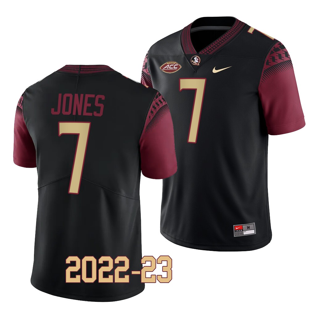 Jarrian Jones Florida State Seminoles 2022-23 College Jersey Men's Black #7 Uniform