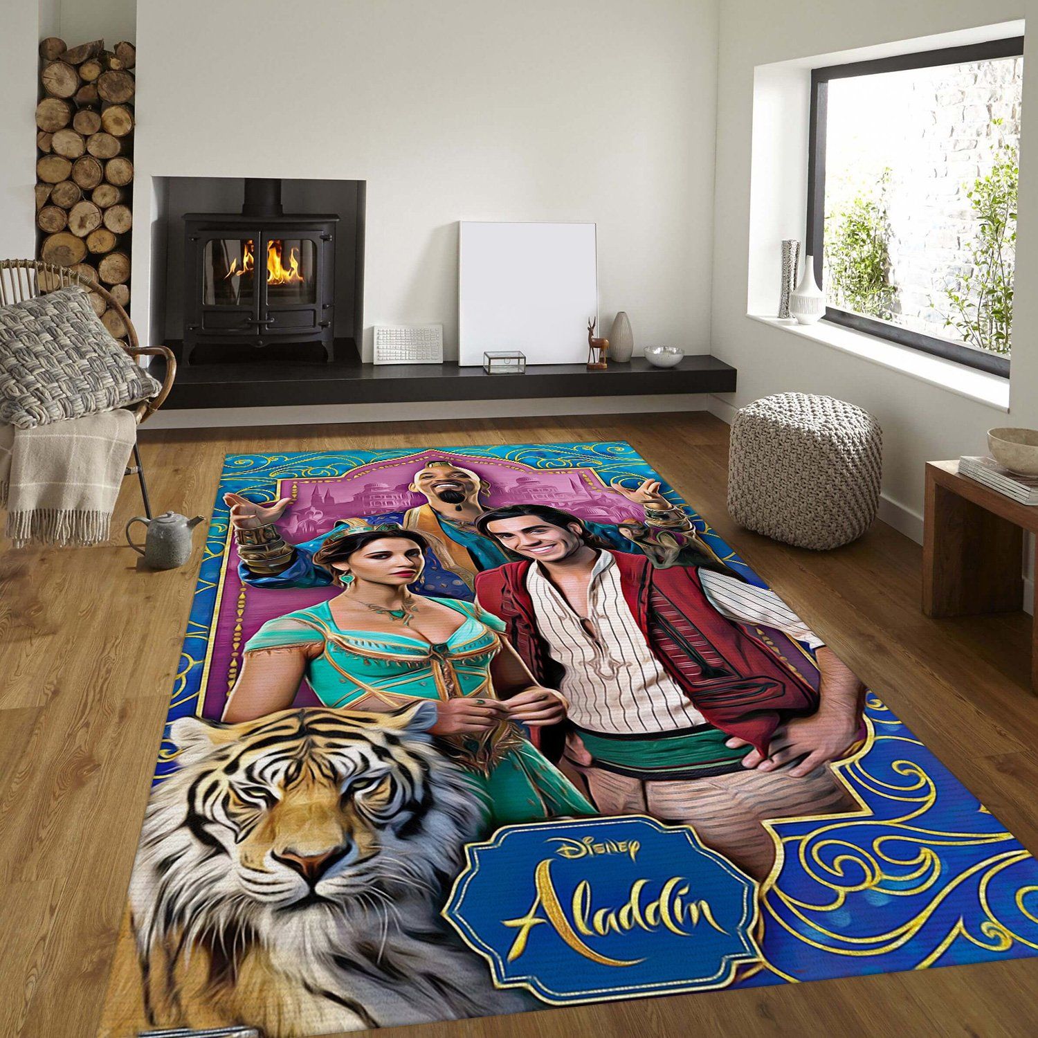 Jasmine And Aladdin Rectangle Rug – Custom Size And Printing