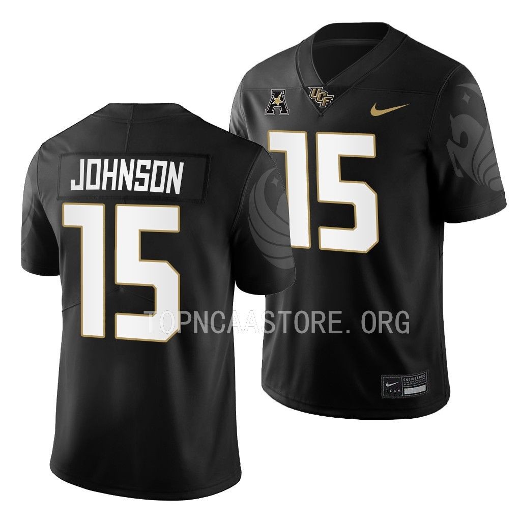 Jason Johnson UCF Knights #15 Black Jersey 2022 College Men's Game Uniform