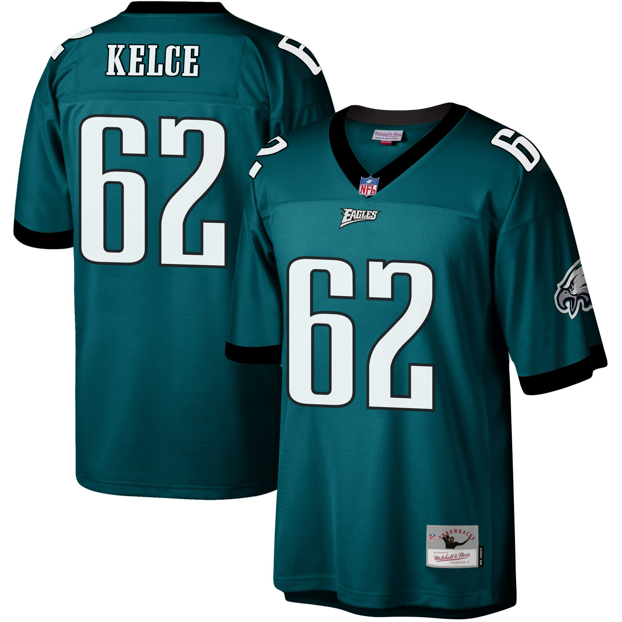 Jason Kelce Men's Philadelphia Eagles Big & Tall Legacy Midnight Green Jersey - All Stitched
