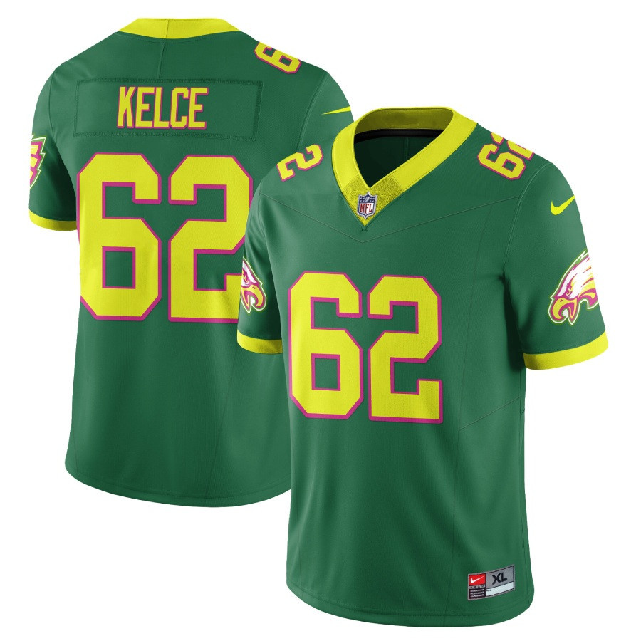 Jason Kelce Men's Philadelphia Eagles City Edition Vapor Limited V2 Green Jersey - All Stitched