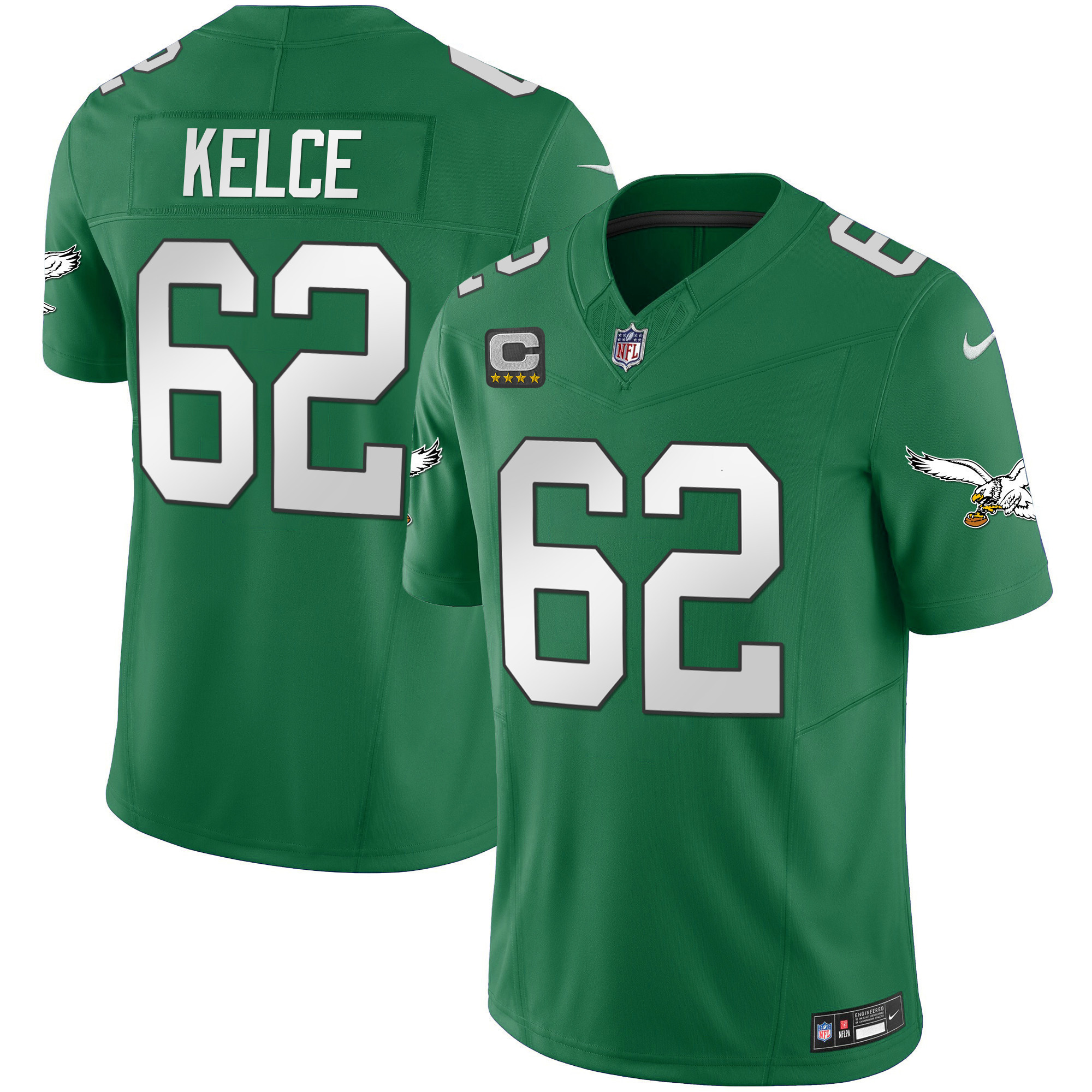 Jason Kelce Men's Philadelphia Eagles Kelly Green Vapor Limited Jersey - All Stitched