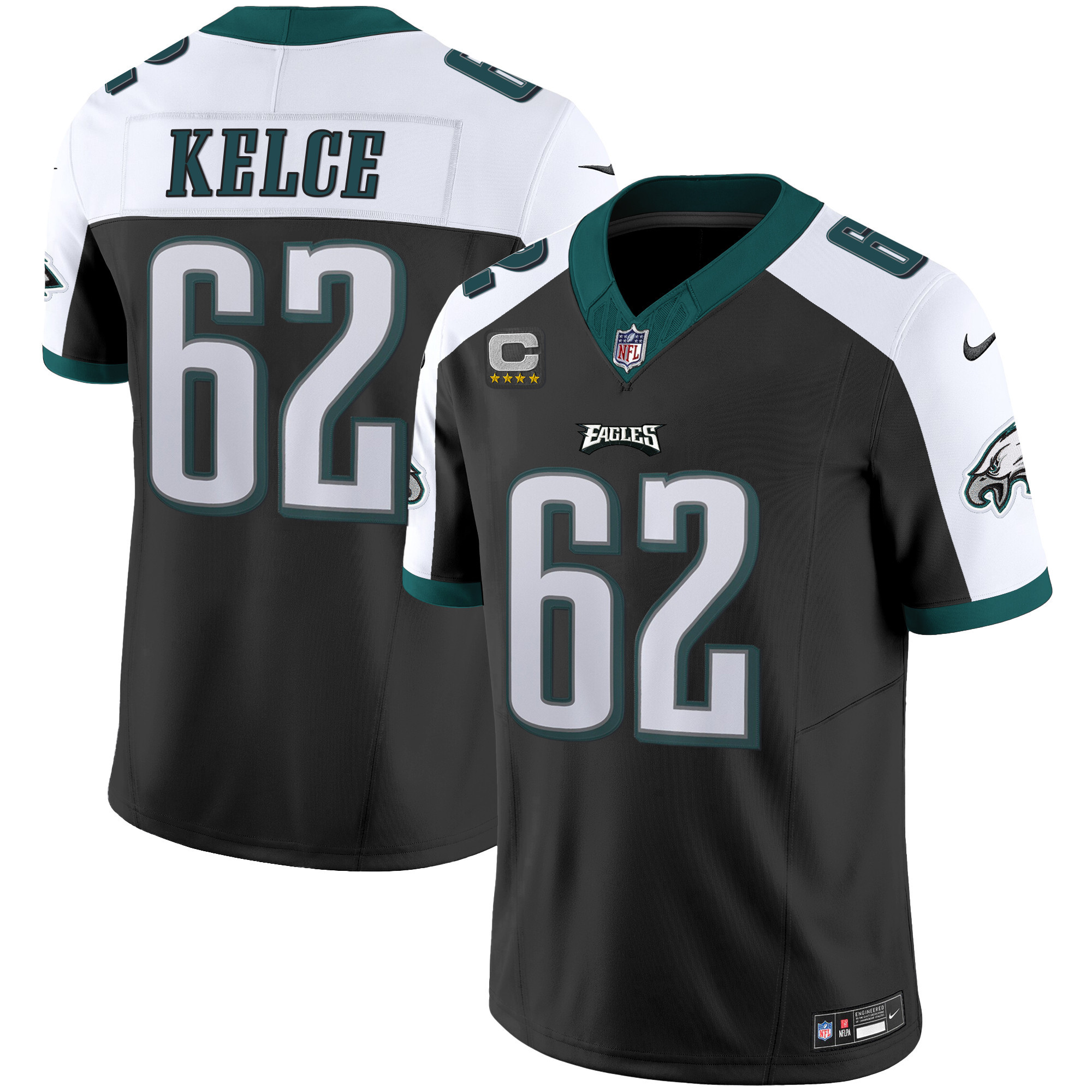 Jason Kelce Men's Philadelphia Eagles Vapor Limited Black Alternate Jersey - All Stitched