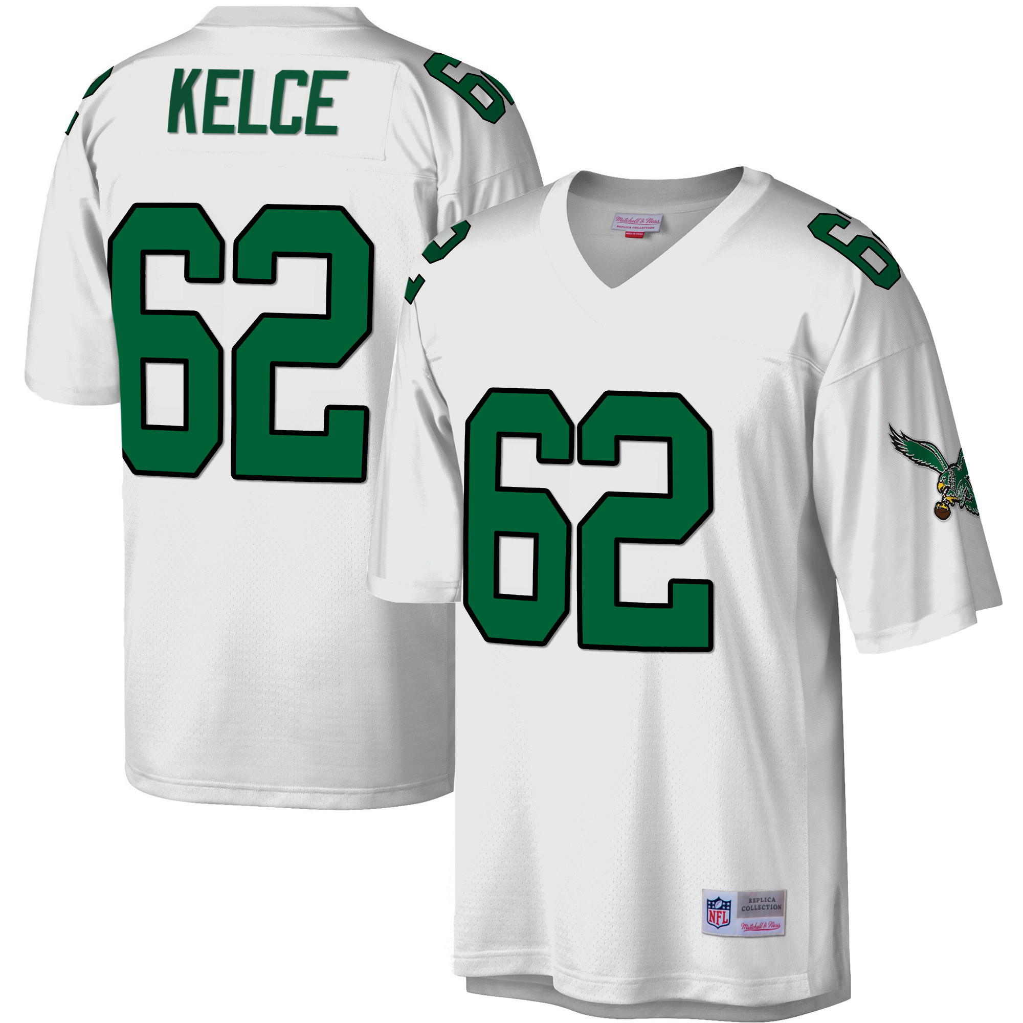 Jason Kelce Philadelphia Eagles Big & Tall 1990 Legacy White Jersey - All Stitched