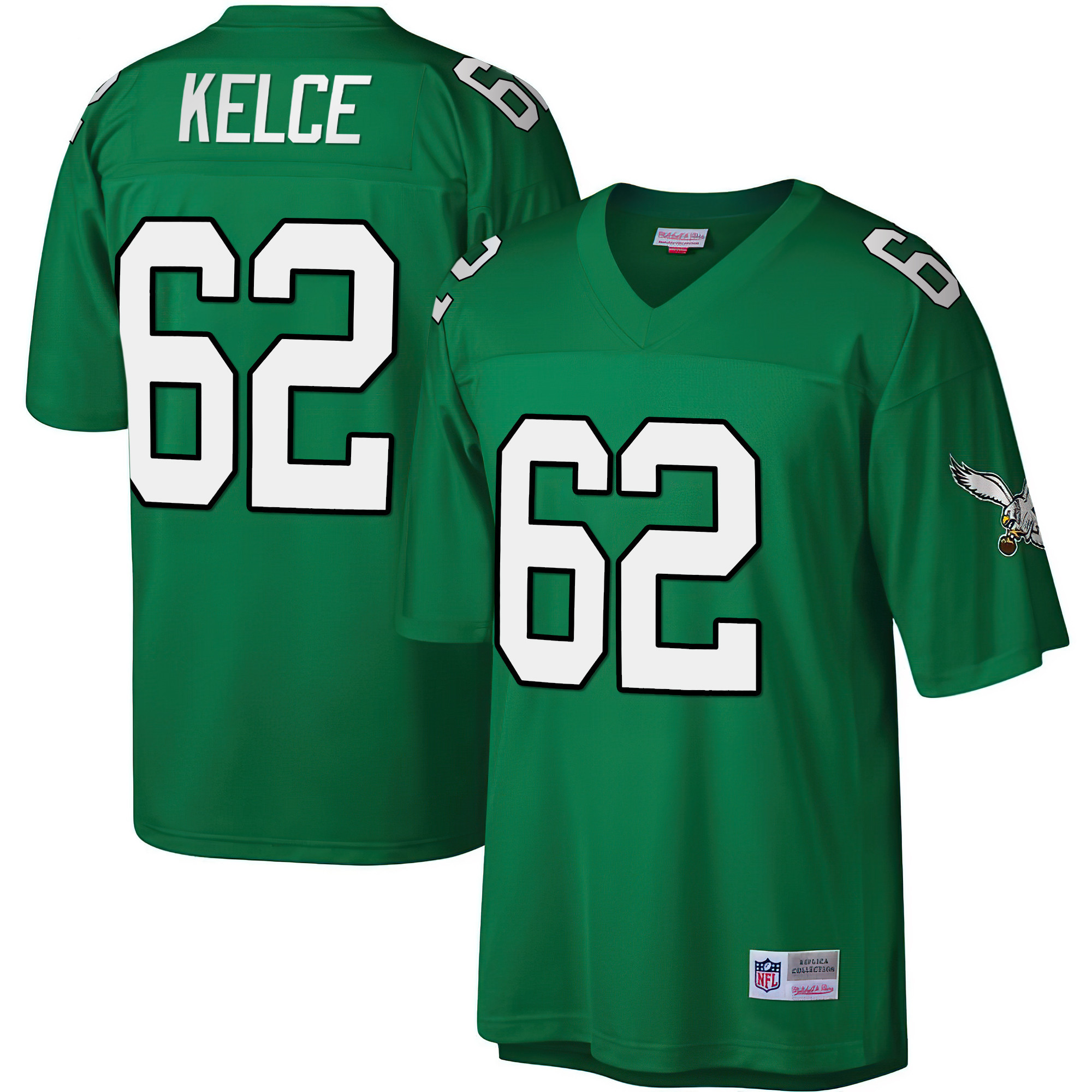 Jason Kelce Philadelphia Eagles Big & Tall 1990 Retired Kelly Green Jersey - All Stitched