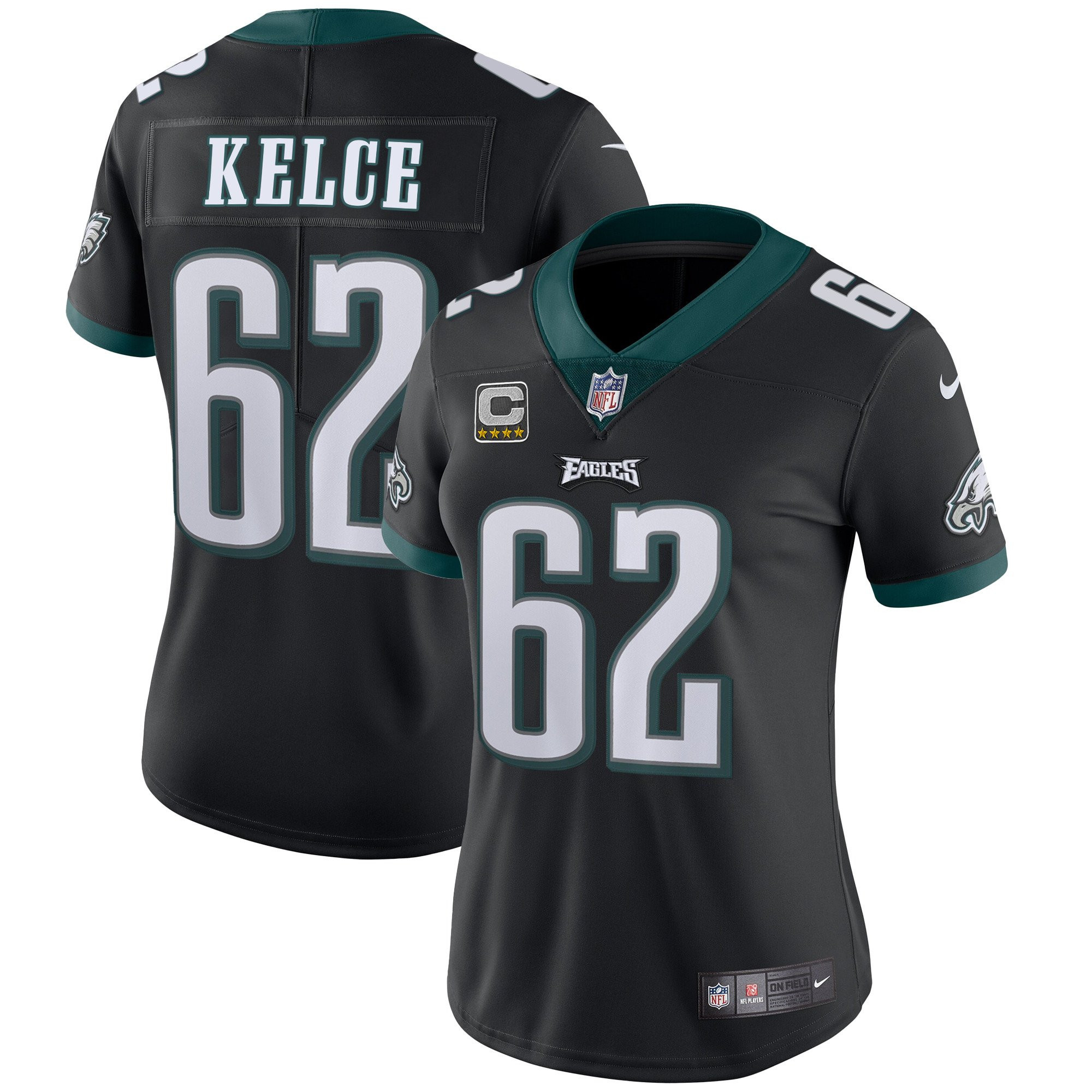 Jason Kelce Philadelphia Eagles Vapor Black Jersey - All Stitched