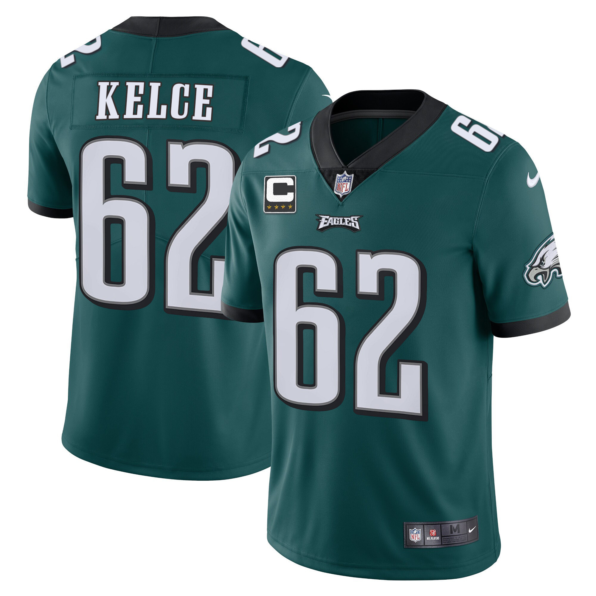 Jason Kelce Philadelphia Eagles Vapor Midnight Green Jersey - All Stitched