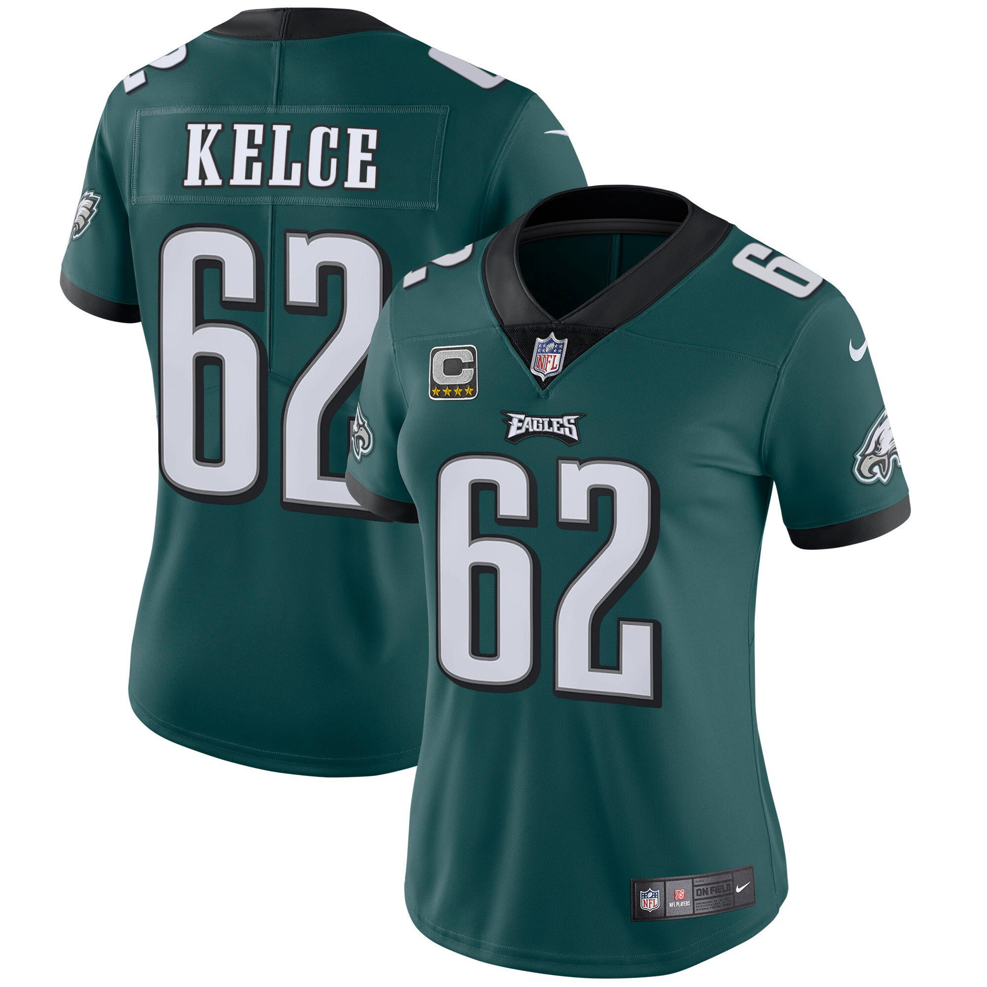 Jason Kelce Philadelphia Eagles Vapor Midnight Green Jersey - All Stitched