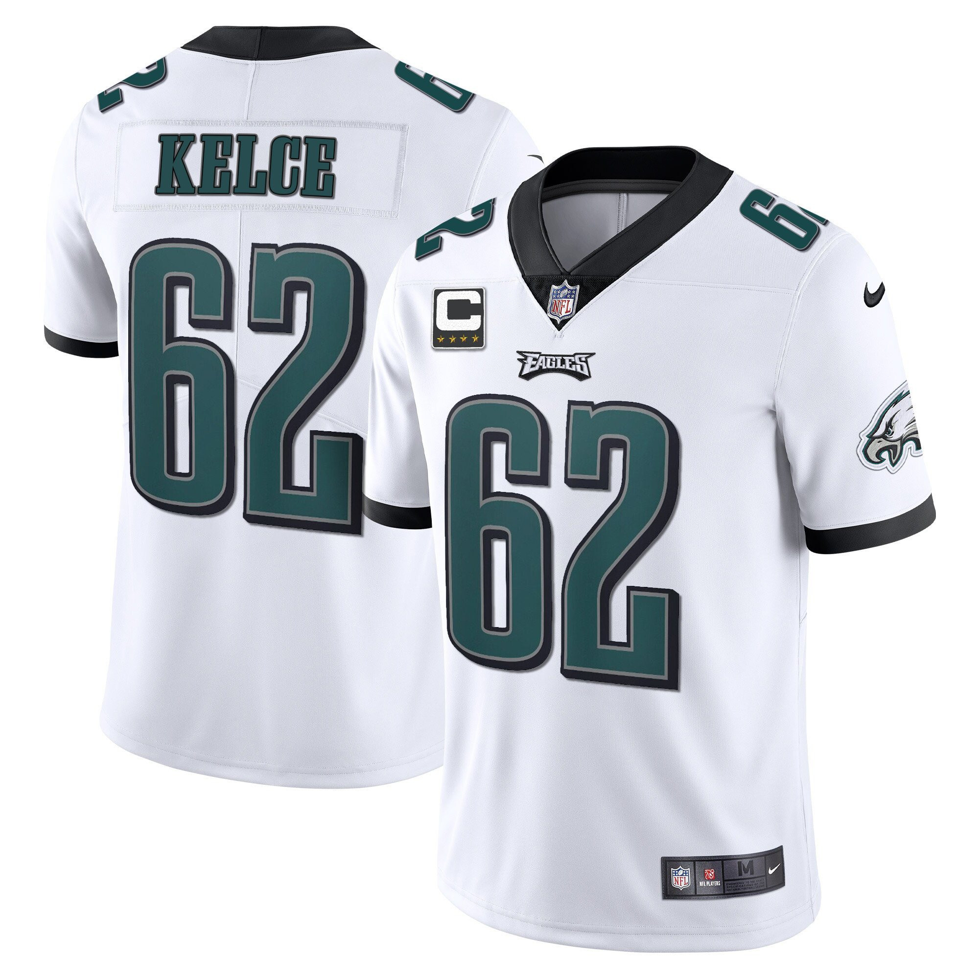 Jason Kelce Philadelphia Eagles Vapor White Jersey - All Stitched
