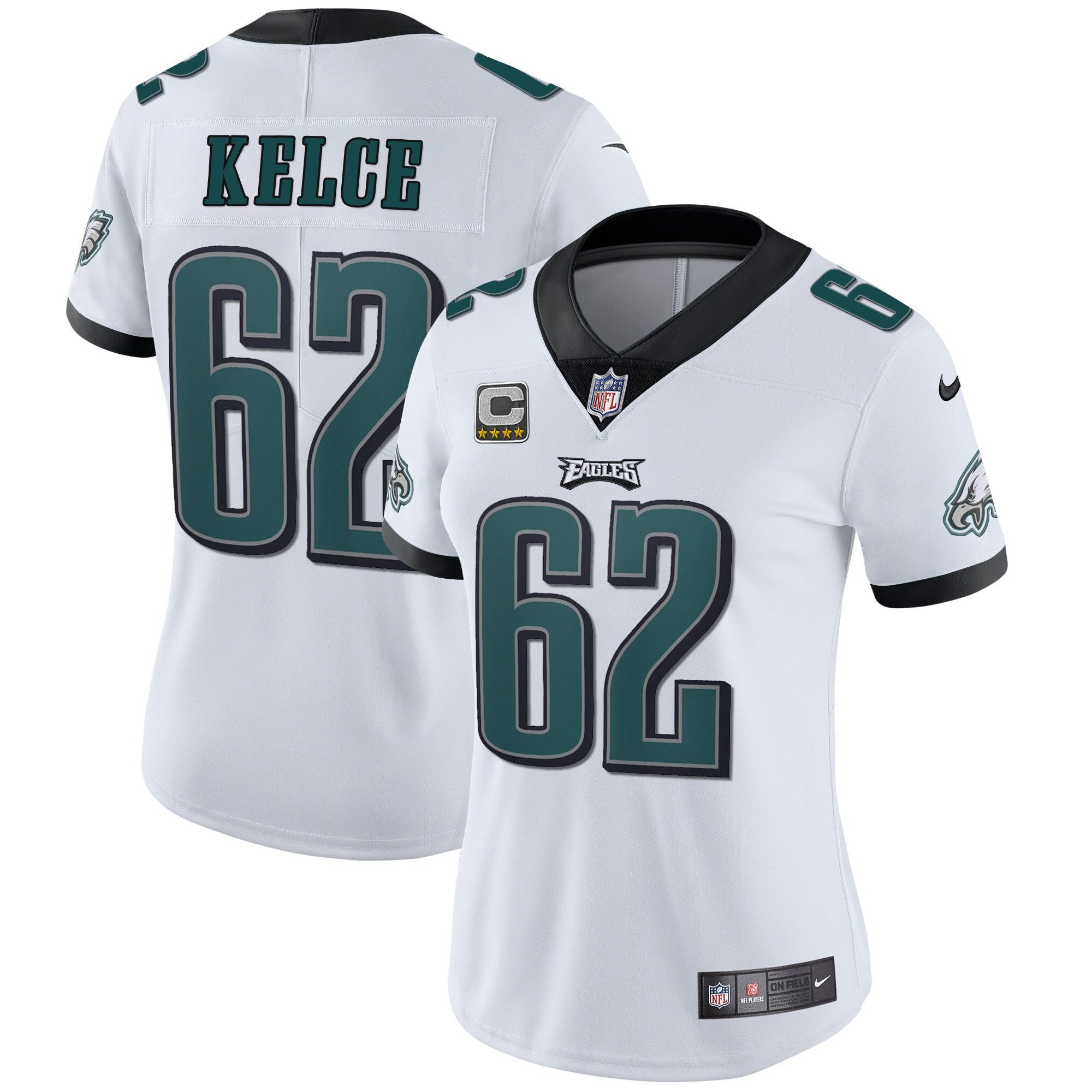 Jason Kelce Philadelphia Eagles Vapor White Jersey - All Stitched