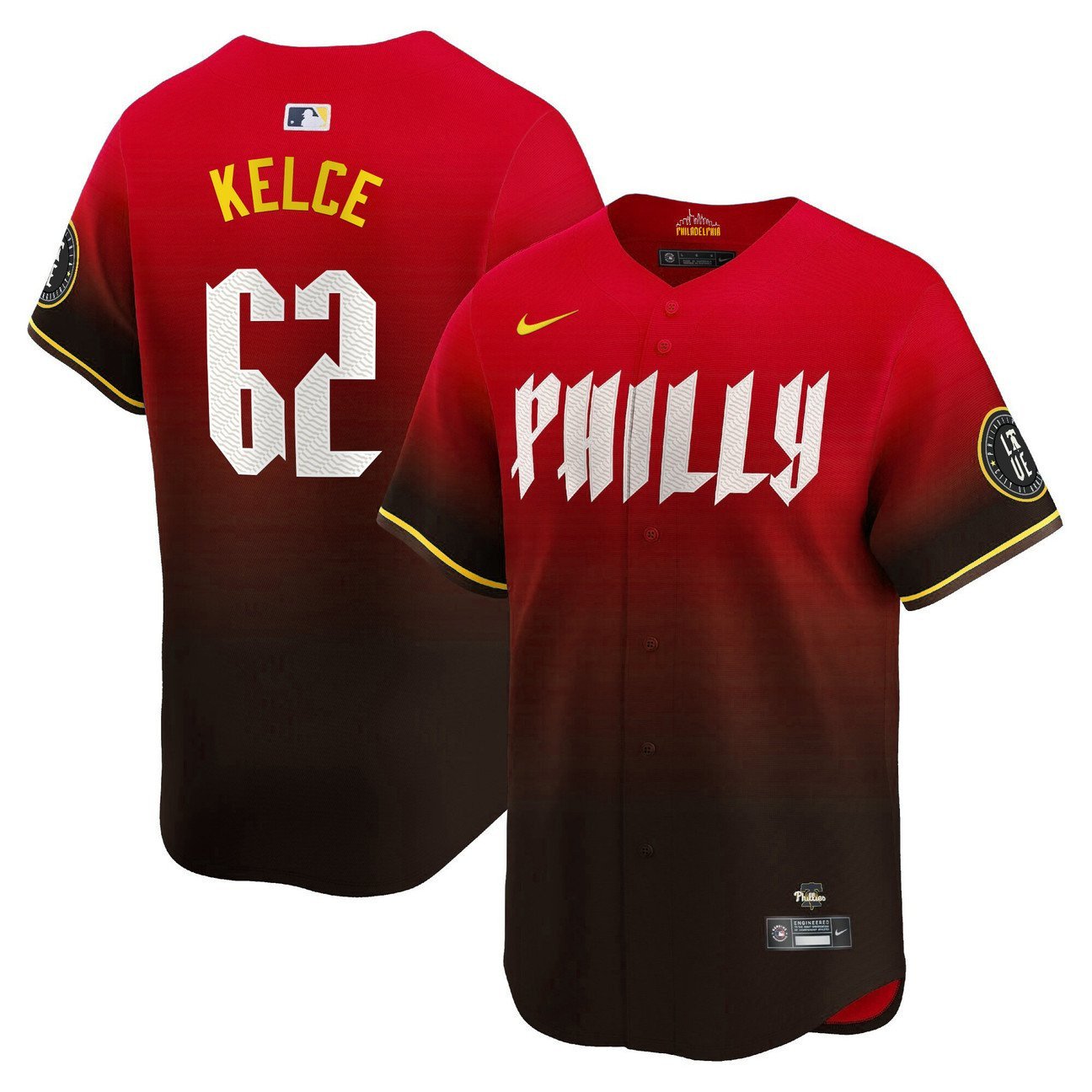 Jason Kelce Philadelphia Phillies Blue 2024 City Connect Limited Red Jersey