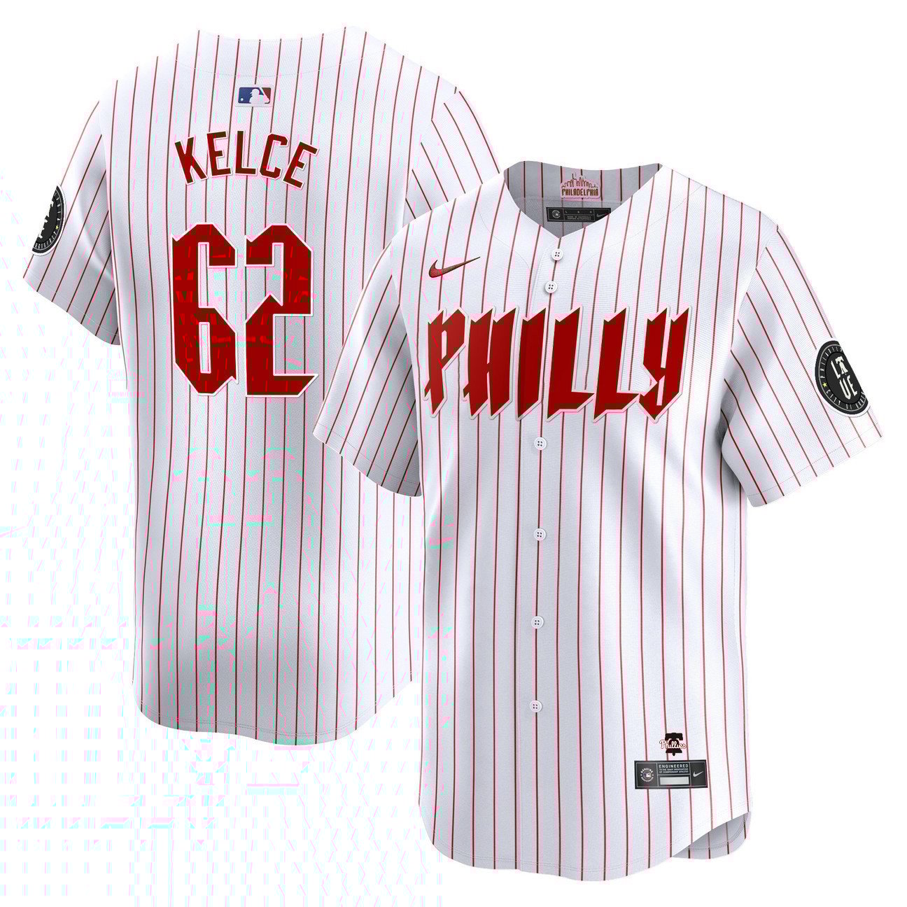 Jason Kelce Philadelphia Phillies Blue 2024 City Connect Limited White Jersey