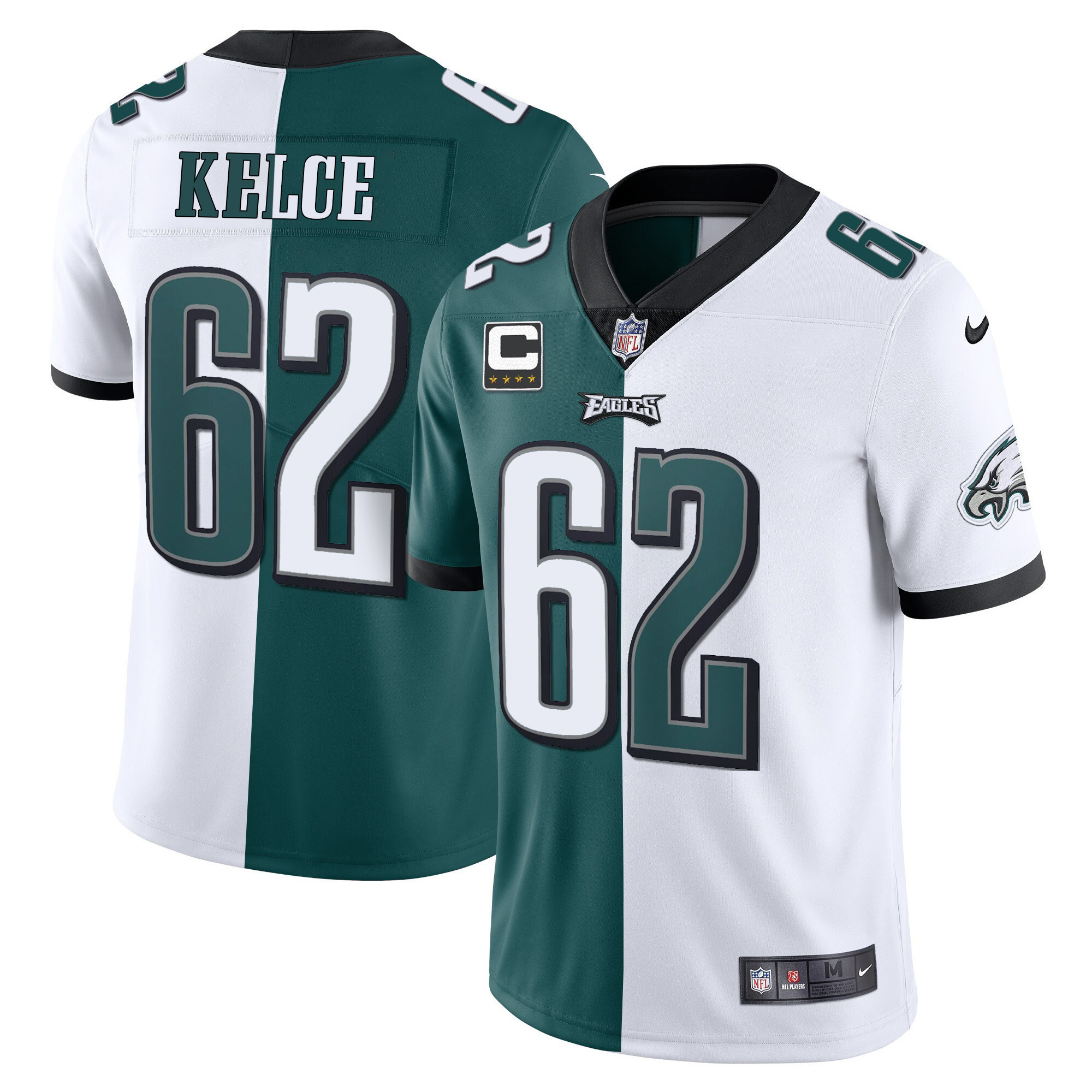 Jason Kelce Youth's Philadelphia Eagles Gold & Split Vapor Jersey - All Stitched