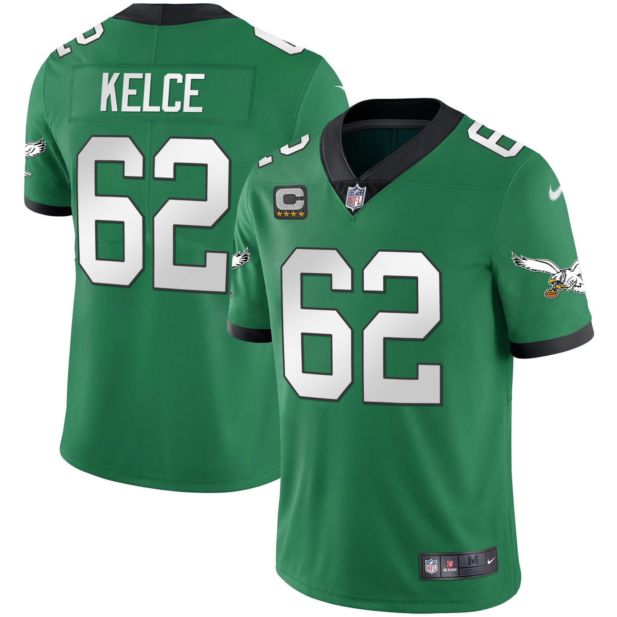 Jason Kelce Youth's Philadelphia Eagles Kelly Green Gold Green Limited Jersey - All Stitched