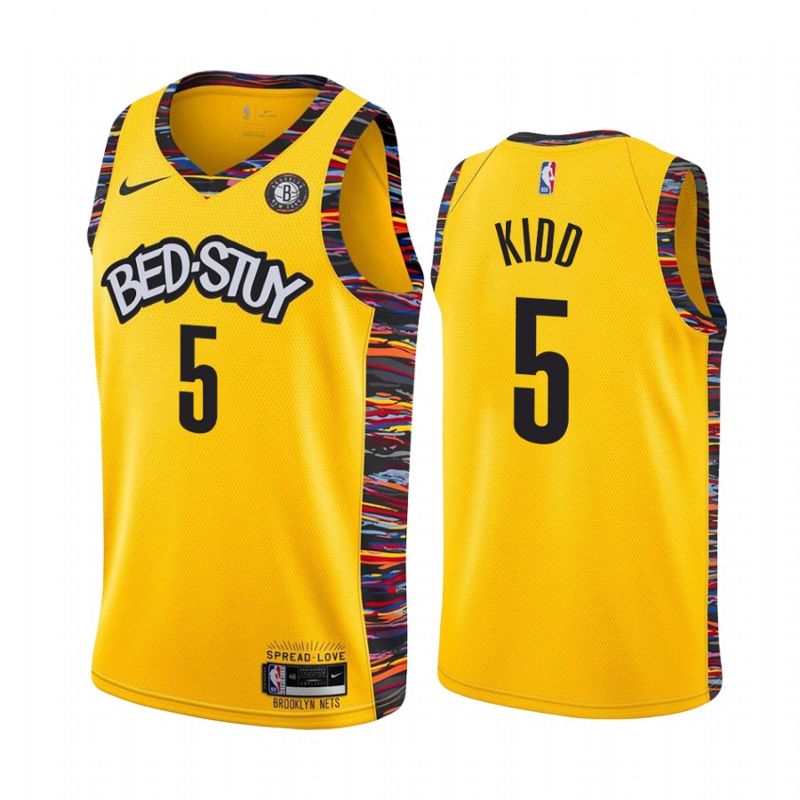 Jason Kidd Brooklyn Nets 2019-20 Yellow City #5 Jersey