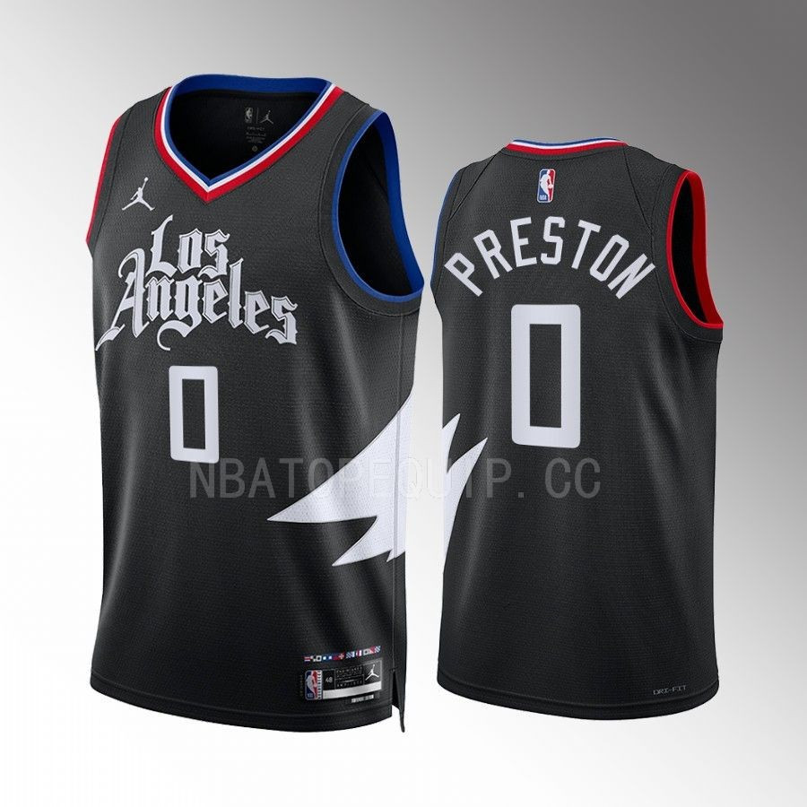 Jason Preston 0 Los Angeles Clippers Black Statement Edition 2022-23 Stitched Jersey Swingman