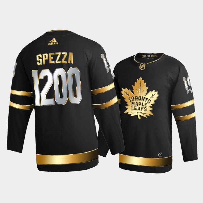 Jason Spezza #19 Toronto Maple Leafs 1200 GP Milestone Black Golden Limited Jersey