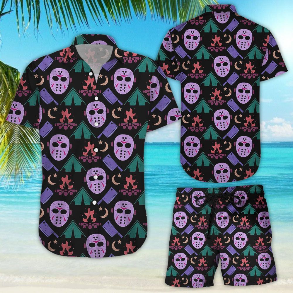 Jason Voorhees Camping Halloween Hawaiian Shirt