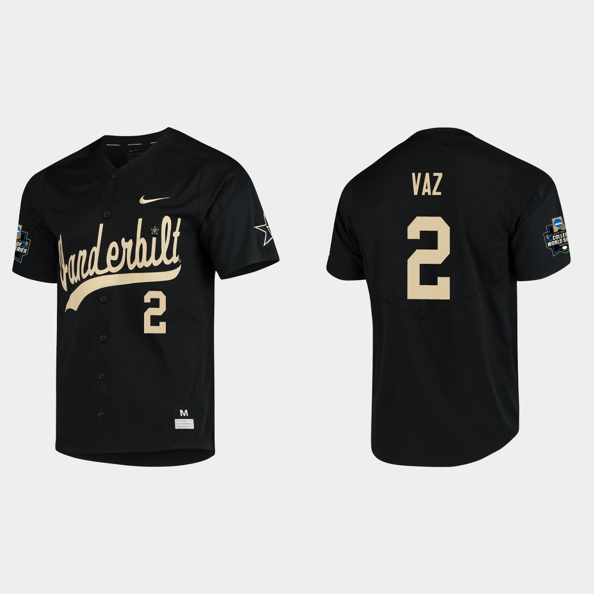 Javier Vaz Vanderbilt Commodores College World Series Jersey - Black