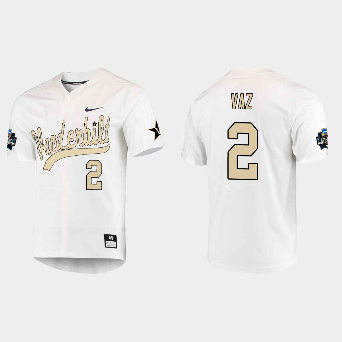 Javier Vaz Vanderbilt Commodores College World Series Jersey - White