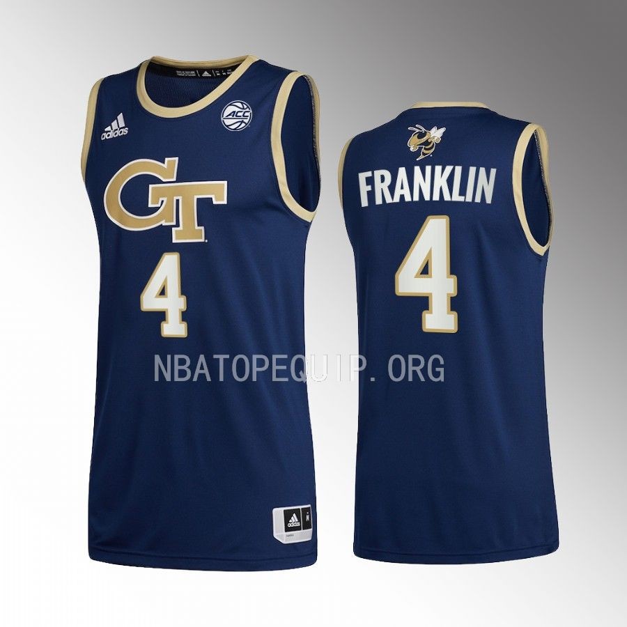 Javon Franklin Georgia Tech Yellow Jackets Navy Jersey 2022-23 Alternate Swingman