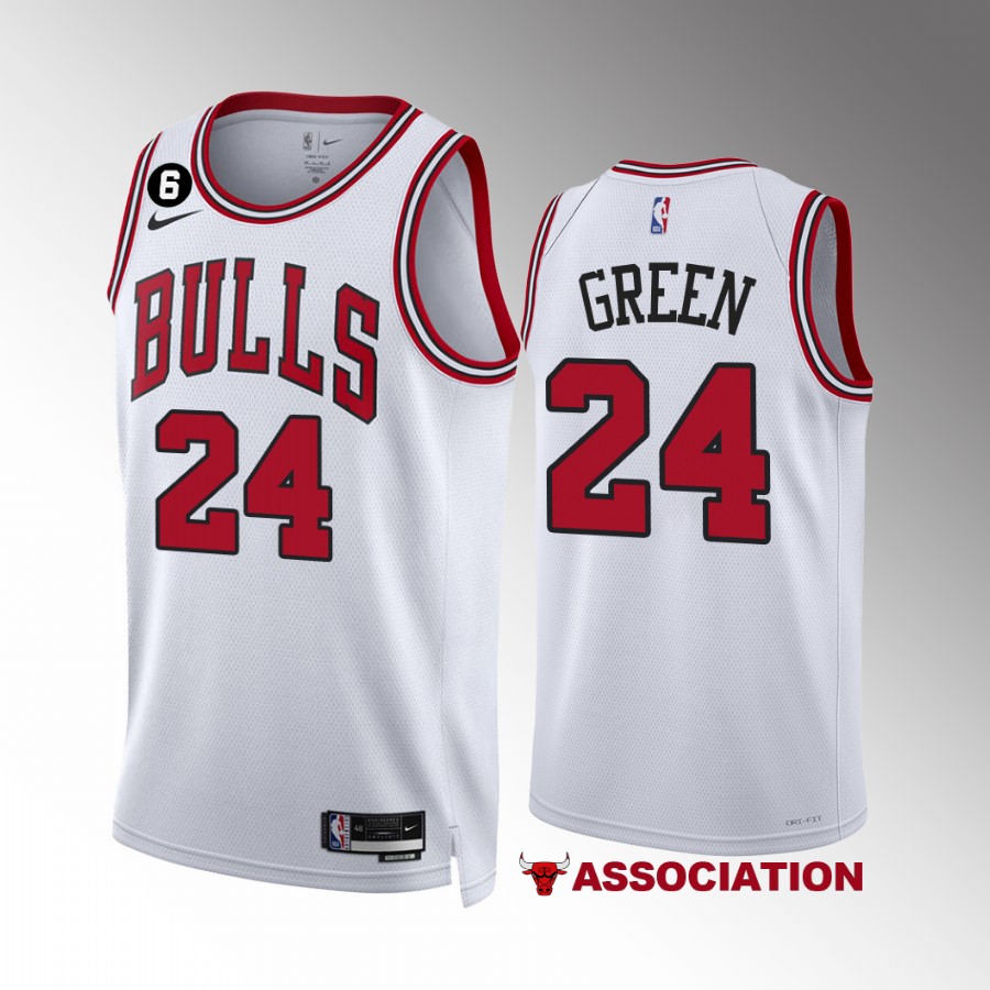 Javonte Green Chicago Bulls #24 White Jersey 2022-23 Association Edition NO.6 Patch