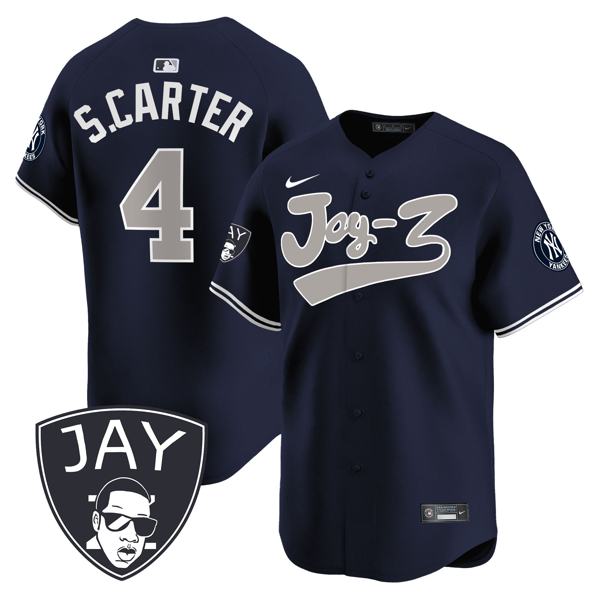 Jay Z Men's New York Yankees Jay-Z Vapor Premier Limited V2 Alternate Jersey - All Stitched