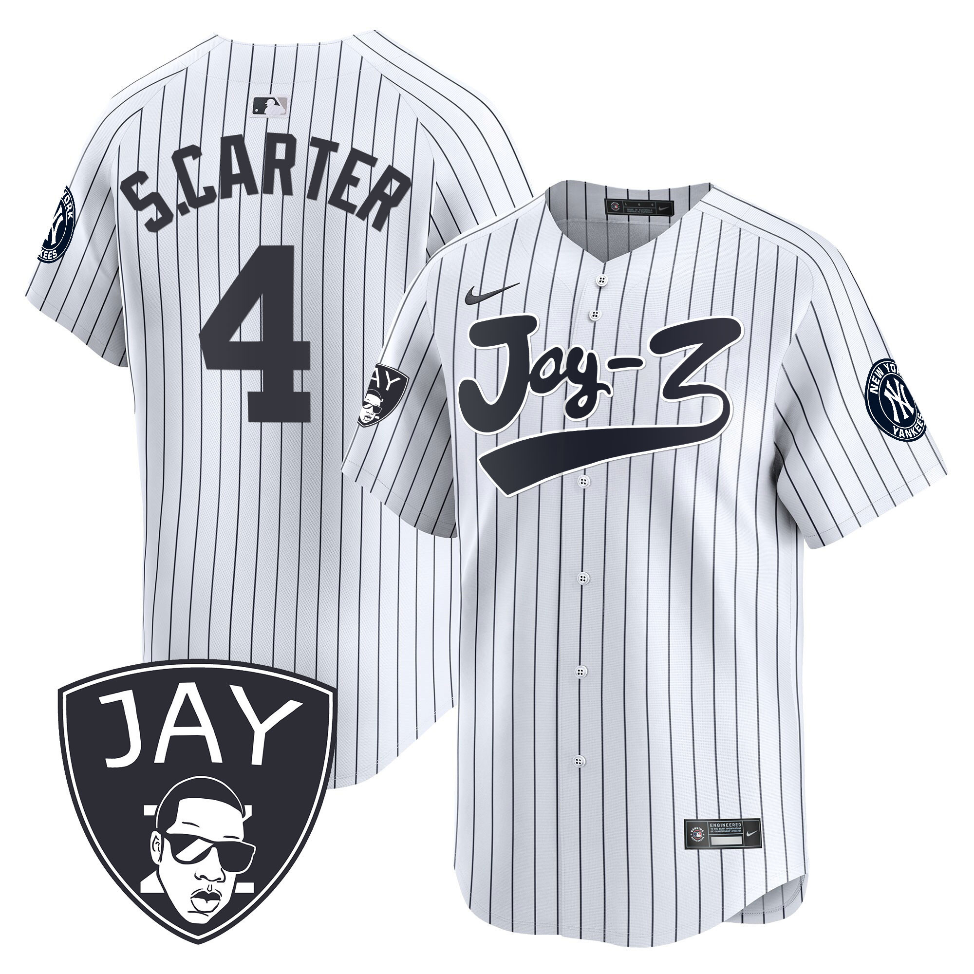Jay Z Men's New York Yankees Jay-Z Vapor Premier Limited V2 White Jersey - All Stitched