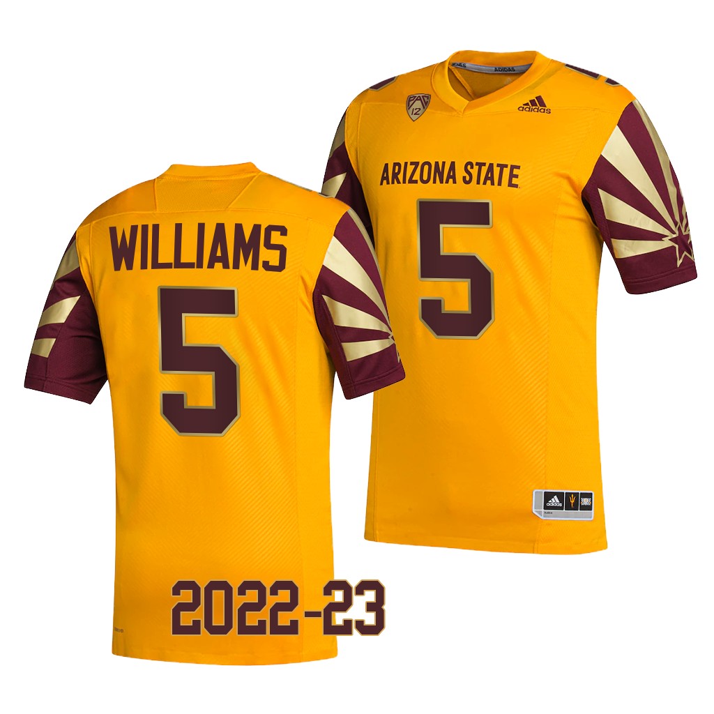 Jaydon Williams Arizona State Sun Devils 2022-23 Reverse Retro Jersey Men's Gold #5 Uniform