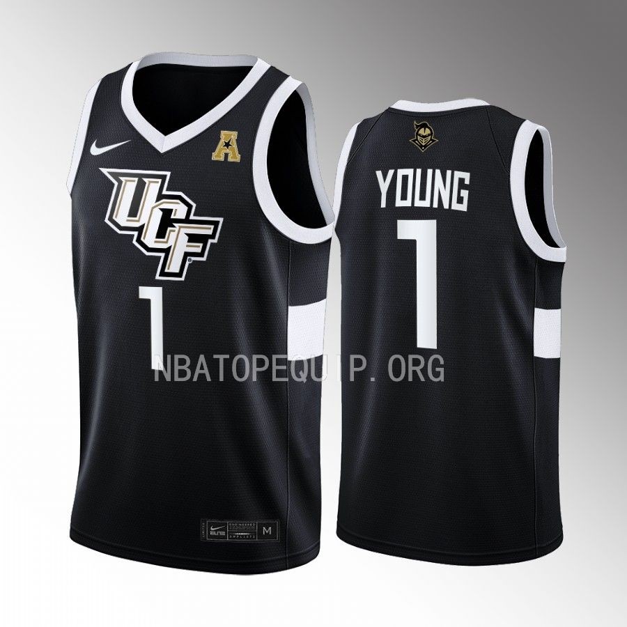 Jayhlon Young UCF Knights Black Jersey 2022-23 College Away