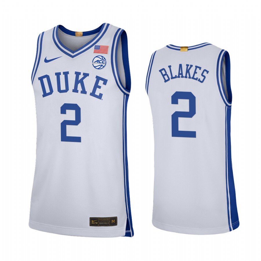 Jaylen Blakes Duke Blue Devils White Jersey 2021-22 College Limited